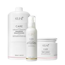 Kit Keune Care Keratin Smooth Shampoo Litro Máscara e Lumi Coat Finalizador (3 produtos)