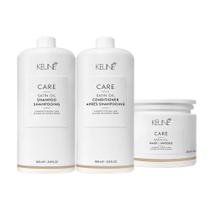 Kit Keune Care Satin Oil Shampoo Condicionador 1L Máscara (3 produtos)