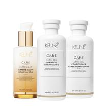 Kit Keune Care Satin Oil Shampoo Condicionador e Lumi Coat Supreme Cream (3 produtos)