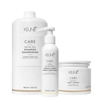 Kit Keune Care Satin Oil Shampoo Litro Máscara e Vital Nutrition Thermal Cream (3 produtos)