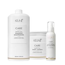 Kit Keune Care Satin Oil Shampoo Máscara e Lumi Coat Finalizador (3 Produtos)