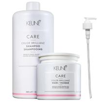 Kit Keune Color Brillianz - Shampoo 1L + Máscara 500ml + Válvula Pump Kit Keune Color Brillianz - Shampoo 1L + Máscara 500ml + Válvula Pump