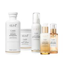 Kit Keune Satin Oil Shampoo Mask Lumi Coat Supreme Oil (5 produtos)