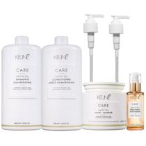Kit Keune Satin Oil Treatment Profissional (4 Produtos) + Válvulas Pump