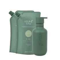 Kit Keune So Pure Clarify Shampoo Extra Refil e Dispenser Frasco (3 produtos)
