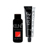 Kit Keune Tinta Color 4 Castanho Médio + Creme Oxidante 6% Keune Tinta Developer 20 Vol - 60ml