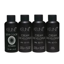 Kit Keune Tinta Pure Semi Color Activator 6% 20V + 9% 30V + 12% 40V 60ml (4 produtos)