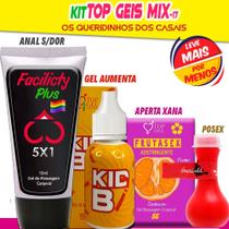 Kit KidB Sex Shop Lubrificantes Intimos Sexy Protudos Eróticos - Top Gel