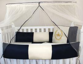 Kit Kids com Mosquiteiro Comum - Realiza Marinho com Caqui Kit Kids com Mosquiteiro Comum - Realiza Marinho com Caqui