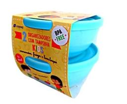 Kit Kids Conjunto 2 Bowls com tampa 500ml - Azul - Innova