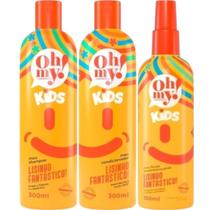 Kit Kids Lisinho Fantástico! 1 Shampoo 1 Condicionador 300ml 1 Fluido 150ml Oh My! Kit Kids Lisinho Fantástico! 1 Shampoo 1 Condicionador 300ml 1 Fluido 150ml Oh My!