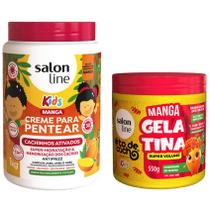 Kit Kids Manga Volume com Creme Cachinhos Ativados 1Kg e Gelatina Super Volume 550g Salon Line Kit Kids Manga Volume com Creme Cachinhos Ativados 1Kg e Gelatina Super Volume 550g Salon Line