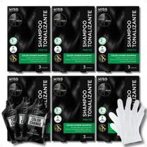 Kit Kiss New York Color Change: 6 Shampoo Tonalizante Preto Kit Kiss New York Color Change: 6 Shampoo Tonalizante Preto