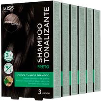Kit Kiss New York Color Change 6x Shampoo Tonalizante Preto Kit Kiss New York Color Change 6x Shampoo Tonalizante Preto