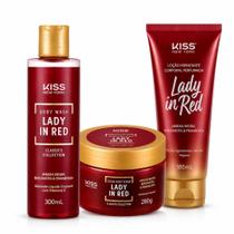Kit Kiss New York Lady In Red:Sabonete Líquido 300ml, Esfoliante 280g e Loção hidratante 180ml Kit Kiss New York Lady In Red:Sabonete Líquido 300ml, Esfoliante 280g e Loção hidratante 180ml