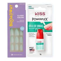 Kit Kiss New York: Unhas Postiças Bailarina Curto Bordeaux e Cola De Unhas 3g Kit Kiss New York: Unhas Postiças Bailarina Curto Bordeaux e Cola De Unhas 3g