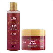 Kit Kiss Ny Lady In Red: Sabonete Líquido 300ml e Esfoliante Corporal 280g Kit Kiss Ny Lady In Red: Sabonete Líquido 300ml e Esfoliante Corporal 280g