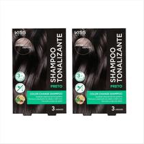 Kit Kiss Ny Shampoo Tonalizante Preto Com 2 Un