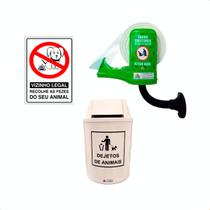 Kit Kitcão Lixeira De Dejetos 12l Placa Para Passeios de Pets Kit Kitcão Lixeira De Dejetos 12l Placa Para Passeios de Pets
