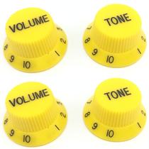 Kit Knob Plástico 2 tone + 2 volume guitarra strato Amarelo Kit Knob Plástico 2 tone + 2 volume guitarra strato Amarelo