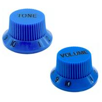 Kit Knob Plástico tone e volume guitarra strato Azul