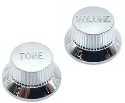 Kit Knob Plástico tone e volume guitarra strato Cromado