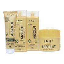 Kit knut absolut: Shampoo 250ml + Condicionador 250ml + Máscara 300g + Hair Remedy 130g