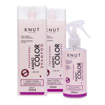 Kit KNUT AMINO COLOR: Shampoo 250ml + Condicionador 250ml + Leave-in Spray 200 ml