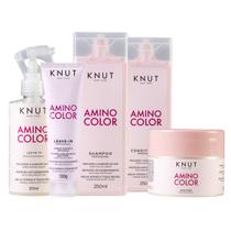 Kit KNUT AMINO COLOR: Shampoo 250ml + Condicionador 250ml + Máscara 300g + Leave-in Spray 200 ml + Hair Remedy 130g