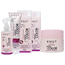 Kit KNUT AMINO COLOR: Shampoo 250ml + Condicionador 250ml + Máscara 300g + Leave-in Spray 200 ml + Hair Remedy 130g