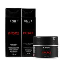 Kit KNUT K-FORCE: Shampoo 250ml + Condicionador 250ml + Máscara 300g Kit KNUT K-FORCE: Shampoo 250ml + Condicionador 250ml + Máscara 300g