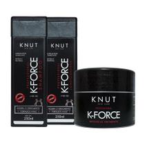 Kit KNUT K-FORCE: Shampoo 250ml + Condicionador 250ml + Máscara 300g