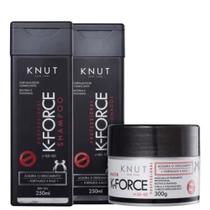 Kit KNUT K-FORCE: Shampoo 250ml + Condicionador 250ml + Máscara 300g