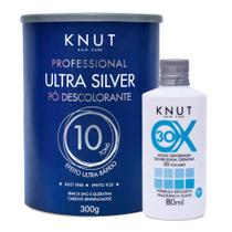 Kit KNUT Pó Descolorante: Pó Descolorante KNUT Ultra Silver 300g + OX 30 Volumes 80ml