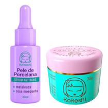 Kit Kokeshi Creme Facial Pele De Porcelana + Sérum Antiacne