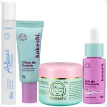kit Kokeshi: Sérum Roll-On Adeus Olheiras 10ml, Creme Hidratante Olhos de Gueixa 15g, Creme Facial Pele de Porcelana 30g e Sérum Fácial de Arroz 30ml kit Kokeshi: Sérum Roll-On Adeus Olheiras 10ml, Creme Hidratante Olhos de Gueixa 15g, Creme Facial Pele de Porcelana 30g e Sérum Fácial de Arroz 30ml