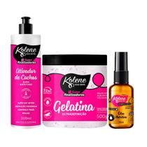 Kit Kolene Ativador Chachos, Gelatina Ultradefinição E Óleo Nutritivo