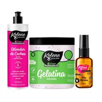 Kit Kolene Ativador Chachos, Gelatina Volumão E Óleo Nutritivo