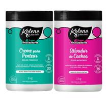 Kit Kolene Ativador de Cachos Óleos Nutritivos + Creme para Pentear Brilho Poderoso Kit Kolene Ativador de Cachos Óleos Nutritivos + Creme para Pentear Brilho Poderoso