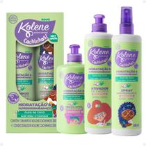 Kit Kolene Cachinhos: Shampoo 300ml, Condicionador 200ml, Creme para Pentear, Ativador de Cachos e Spray Desembaraçante