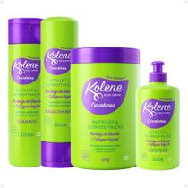 Kit Kolene Curvaturas Nutrição e Ultradefinição: Shampoo, Condicionador 300ml, Creme de Tratamento e Gel Creme 300g Kit Kolene Curvaturas Nutrição e Ultradefinição: Shampoo, Condicionador 300ml, Creme de Tratamento e Gel Creme 300g