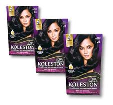 Kit Koleston Coloração Permanente Cor 28 Preto Azulado (3 Unidades)