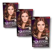 Kit Koleston Coloração Permanente Cor 54 Castanho Dourado Acobreado (3 Unidades)