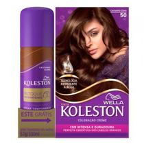 Kit Koleston Retoque Instantâneo Castanho Claro+Coloração Castanho 50