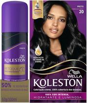 Kit Koleston Tinta Preto 20 e Retoque Instantâneo Spray 100ml
