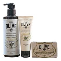 Kit Korres Pure Greek Olive Loção Hidratante 350ml + Creme de Mãos 75g + Sabonete em Barra 90g