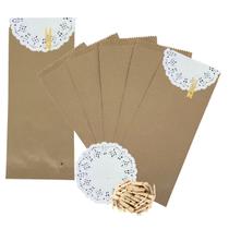 Kit Kraft + Papel Rendado + Mini Pregador 3,5cm 50 Unidades