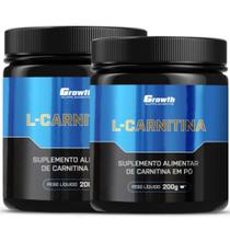 Kit L-Carnitina em Pó 200g Growth Supplemetns Kit 2 Potes Kit L-Carnitina em Pó 200g Growth Supplemetns Kit 2 Potes