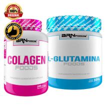Kit L-Glutamina 300g + Colágeno 100 Cápsulas - BRNFOODS