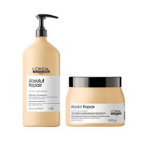 Kit L'Oréal Absolut Gold Quinoa Shampoo 1,5L E Máscara - L'oreal Professionnel